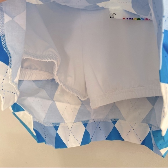 Royal and Awesome Blue and White Argyle Golf Skort - Picture 7 of 9